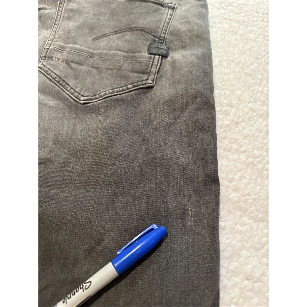 G Star RAW Jeans Men's Gray D-Staq 5 Pocket Skinny Fit Stretch Distressed 34x32